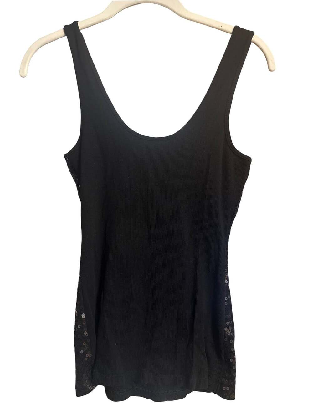 Express Black Sequin Tank Top Size S